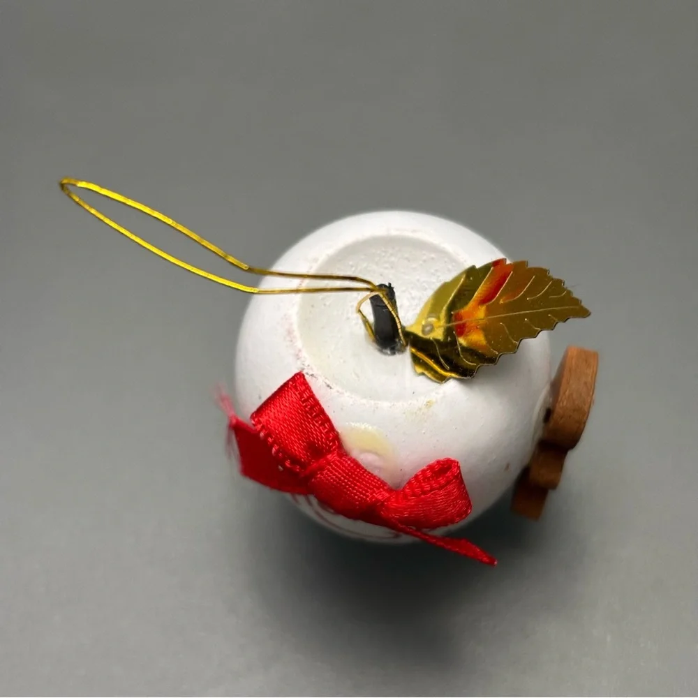 Apple for the Teacher Gift Ornaments Vintage Wooden - Christmas Around the World